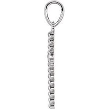 Load image into Gallery viewer, 14K White 17.5x12.1 mm Beaded Cross Pendant
