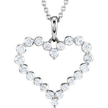 Load image into Gallery viewer, 14K Rose 1 CTW Diamond Heart 18&quot; Necklace
