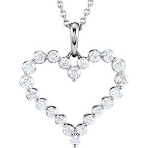 14K Rose 1 CTW Diamond Heart Pendant