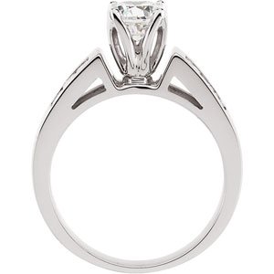 14K White 1 3/8 CTW Diamond Engagement Ring