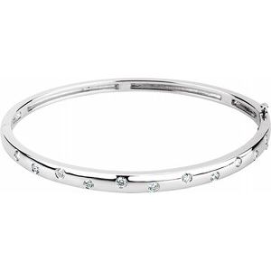 Bracelet jonc diamant 14K blanc 1/2 CTW