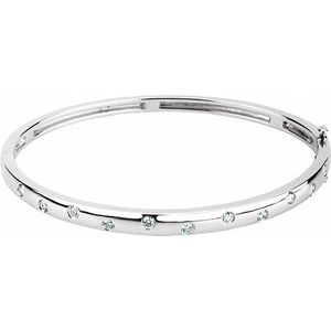 14K White 1/2 CTW Diamond Bangle Bracelet