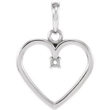 Load image into Gallery viewer, Sterling Silver 1.7 mm Heart Pendant Mounting
