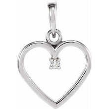 Load image into Gallery viewer, Sterling Silver .02 CTW Diamond Heart Pendant
