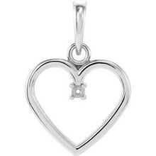 Load image into Gallery viewer, Sterling Silver 1.5 mm Heart Pendant Mounting
