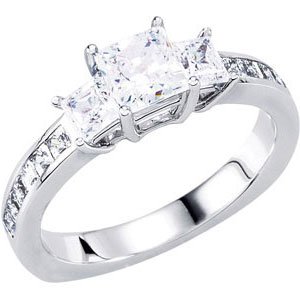 10K White 1 1/5 CTW Diamond Engagement Ring