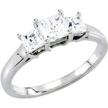 Load image into Gallery viewer, 14K Yellow 4.5x4.5 mm Round 1 CTW Diamond 3-Stone Engagement Ring
