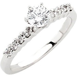 14K White 3/4 CTW Diamond Engagement Ring