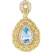 Load image into Gallery viewer, Platinum Swiss Blue Topaz &amp; 1/2 CTW Diamond Pendant
