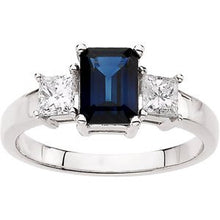 Load image into Gallery viewer, Blue Sapphire &amp; Diamond Accented Ring
