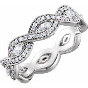 Platinum 3/4 CTW Diamond Eternity Band Size 5.5