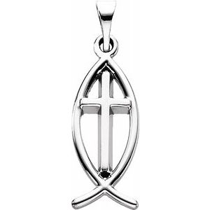 Fish Pendant with Cross