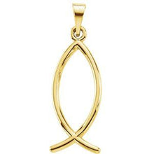 Load image into Gallery viewer, 10K Yellow 20x7 mm Ichthus (Fish) Pendant
