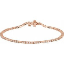 Load image into Gallery viewer, 14K Rose 7/8 CTW Diamond Line 7 1/4&quot; Bracelet
