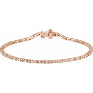 14K Rose 7/8 CTW Diamond Line 7 1/4