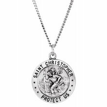 Load image into Gallery viewer, Sterling Silver 18 mm St. Christopher U.S. Air Force Medal 18&quot; Necklace
