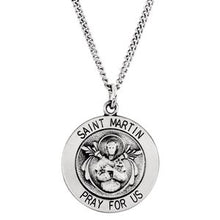 Load image into Gallery viewer, Sterling Silver 18 mm Round St. Martin de Porres Medal
