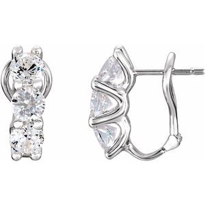 Three-Stone Omega Earrings
