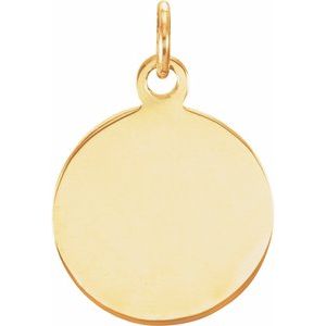 14K Yellow 12 mm Round Immaculate Conception Medal