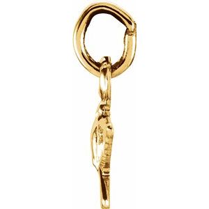 14K Yellow 18x12 mm Dove Pendant