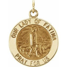Charger l&#39;image dans la galerie, Sterling Silver 18 mm Round Our Lady of Fatima 18&quot; Necklace
