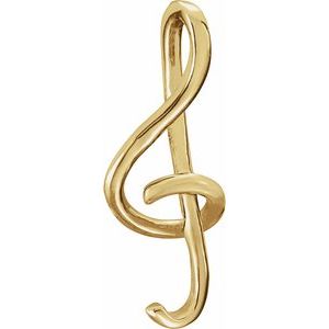 10K Yellow Treble Clef Pendant