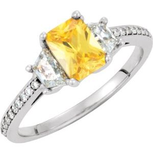 14K Yellow 1/8 CTW Diamond Band for 8.5x6.5 mm Engagement