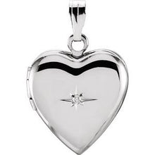 Load image into Gallery viewer, Sterling Silver .01 CTW Diamond Heart Locket
