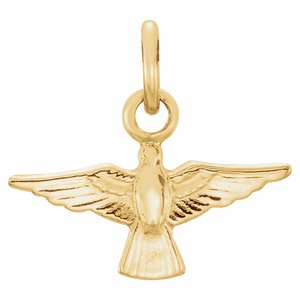 14K Yellow 18x12 mm Dove Pendant