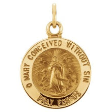 Charger l&#39;image dans la galerie, 14K Yellow 12 mm Round Immaculate Conception Medal
