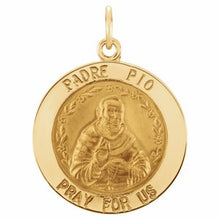 Load image into Gallery viewer, Sterling Silver 18 mm Round St. Padre Pio 18&quot; Necklace
