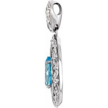 Load image into Gallery viewer, Platinum Swiss Blue Topaz &amp; 1/2 CTW Diamond Pendant
