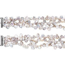 Load image into Gallery viewer, Sterling Silver Freshwater Cultured Keshi Pearl 7.5&quot; Bracelet
