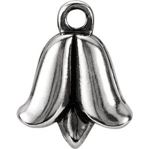 Sterling Silver Floral-Inspired Dangle Component