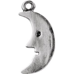 Sterling Silver Man in the Crescent Moon Dangle