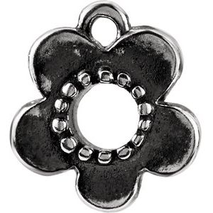 Sterling Silver Floral-Inspired Dangle Component