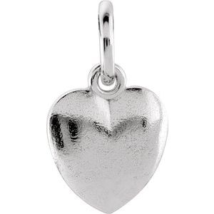 Sterling Silver 10.85x8.9 mm Puffed Heart Charm