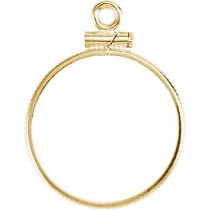 14K Yellow Gold Filled Dangle Mounting for 19x1.5 mm Coin