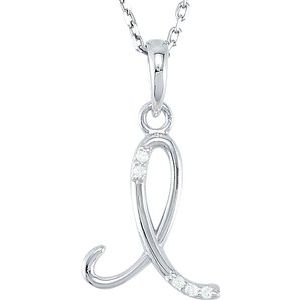 Sterling Silver .03 CTW Diamond Initial I 18