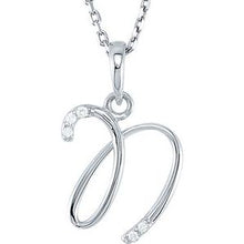 Charger l&#39;image dans la galerie, Sterling Silver .03 CTW Diamond Initial N 18&quot; Necklace
