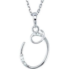 Load image into Gallery viewer, Sterling Silver .03 CTW Diamond Initial O 18&quot; Necklace
