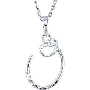 Sterling Silver .03 CTW Diamond Initial O 18