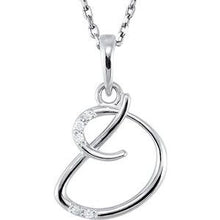 Charger l&#39;image dans la galerie, Sterling Silver .03 CTW Diamond Initial D 18&quot; Necklace
