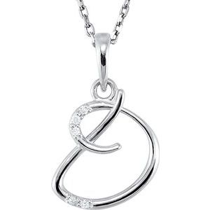 Sterling Silver .03 CTW Diamond Initial D 18