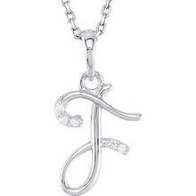 Charger l&#39;image dans la galerie, Sterling Silver .03 CTW Diamond Initial F 18&quot; Necklace
