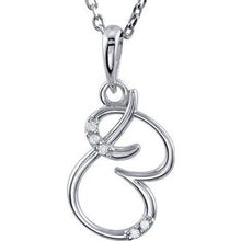 Charger l&#39;image dans la galerie, Sterling Silver .03 CTW Diamond Initial B 18&quot; Necklace
