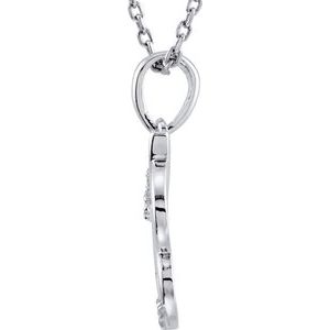 Sterling Silver .03 CTW Diamond Initial E 18" Necklace