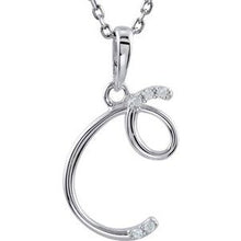 Charger l&#39;image dans la galerie, Sterling Silver .03 CTW Diamond Initial C 18&quot; Necklace
