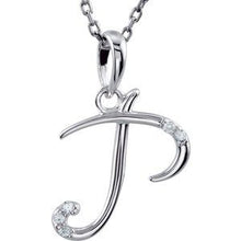 Load image into Gallery viewer, Sterling Silver .03 CTW Diamond Initial P 18&quot; Necklace
