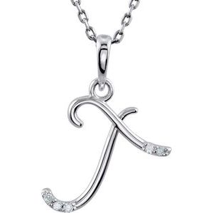 Sterling Silver .03 CTW Diamond Initial T 18